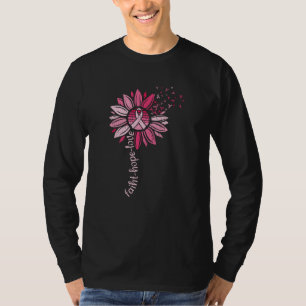 Faith Hope Kärlek Solros Breast Cancer Awareness T Shirt
