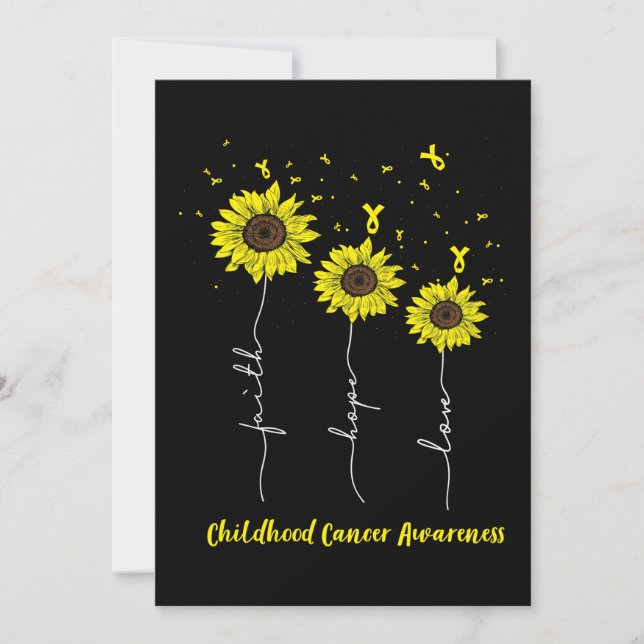 Faith Hope Kärlek Solros Childnature Cancer Awaren Spara Datumet (Framsida)