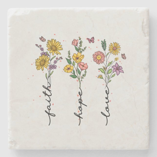 Faith-Hope-Kärlek Stenunderlägg (Framsidan)