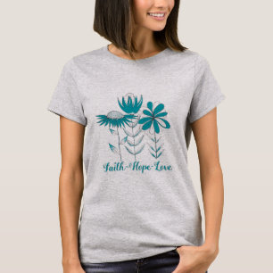 Faith Hope Kärlek (teal) T Shirt