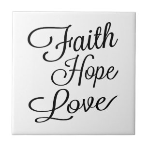 Faith Hope Kärlek Tile Kakelplatta