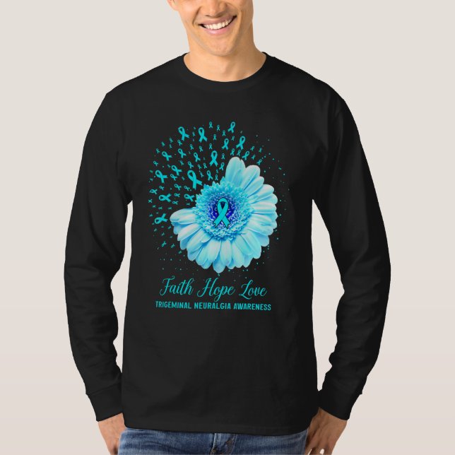 Faith Hope Kärlek Trigeminal Neuralgia Awareness S T Shirt (Framsida)