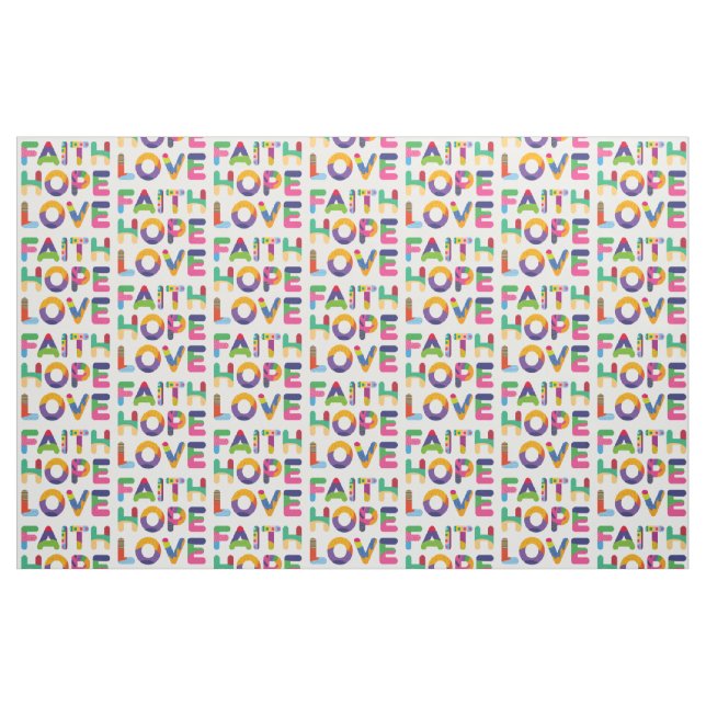 Faith Hope Kärlek Tyg (Fat Quarter)