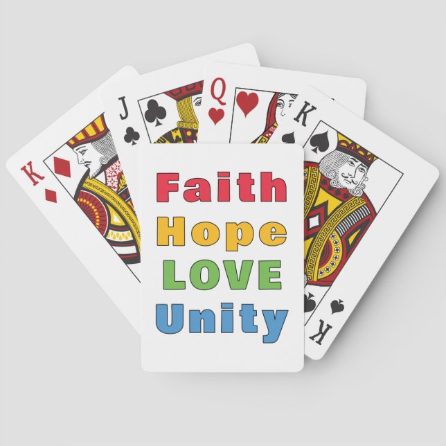 Faith Hope Kärlek Unity Casinokort (Baksidan)