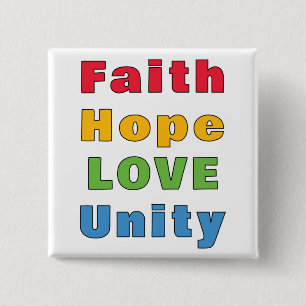 Faith Hope Kärlek Unity Knapp
