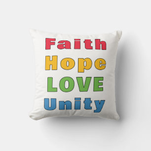 Faith Hope Kärlek Unity Kudde