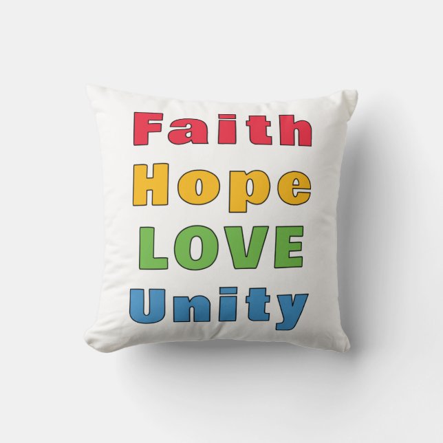 Faith Hope Kärlek Unity Kudde (Framsida)