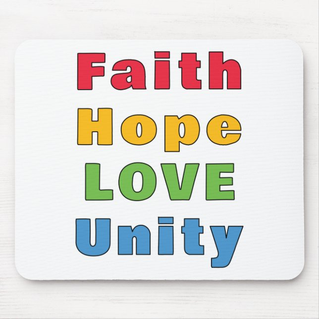 Faith Hope Kärlek Unity Musmatta (Framsidan)