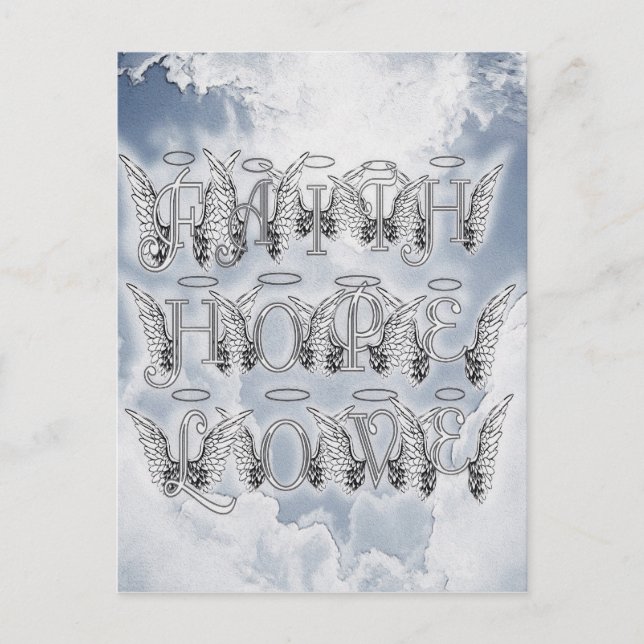 Faith, Hope & Kärlek Vykort (Framsida)