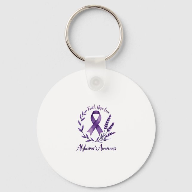 Faith Hope Love Alzheimer's Awareness Dragonfly (1 Nyckelring (Framsida)