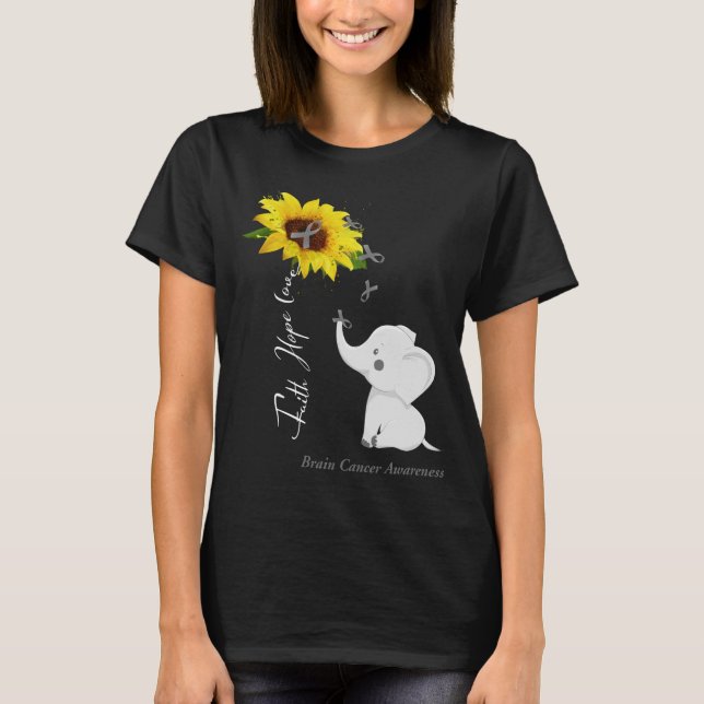 Faith Hope Love Brain Cancer Awareness T Shirt (Framsida)