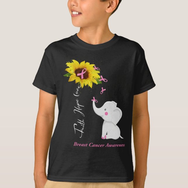 Faith Hope Love Breast Cancer Awareness T Shirt (Framsida)