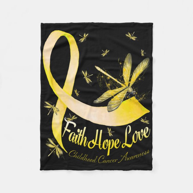 Faith Hope Love Childhood Cancer Awareness Dragonf Fleecefilt (Framsidan)