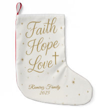 Faith Hope Love Christian Christmas Stocking