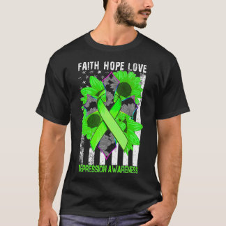 Faith Hope Love Crossing Depression Awareness T Shirt