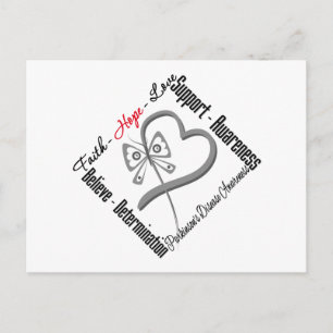 Faith Hope Love Fjäril - Parkinsons Sjukdom Vykort