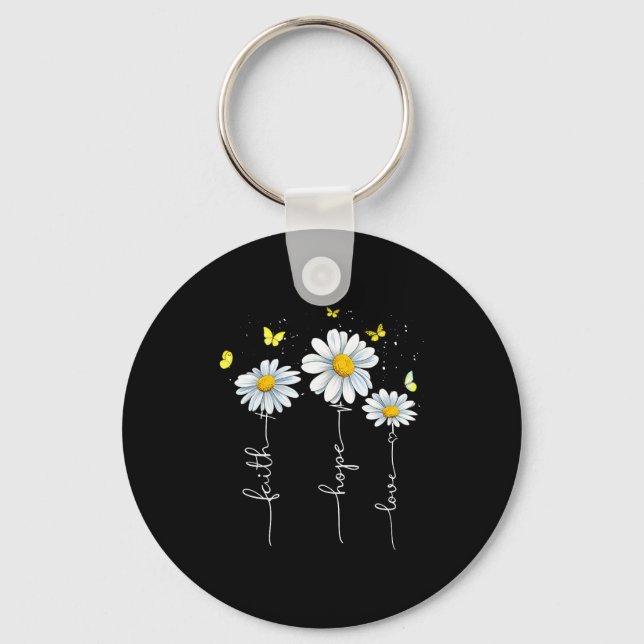 Faith Hope Love Jesus Christian Cross God Faith Fl Nyckelring (Framsida)