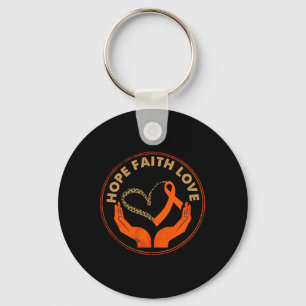 Faith Hope Love Leukemi Medvetenhet Hjärt Orange R Nyckelring