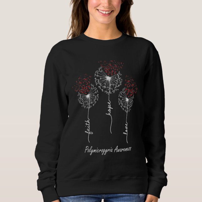 Faith Hope Love Polymicrogyria Awareness T Shirt (Framsida)