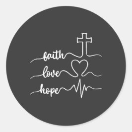 Faith Hope Love Runt Klistermärke