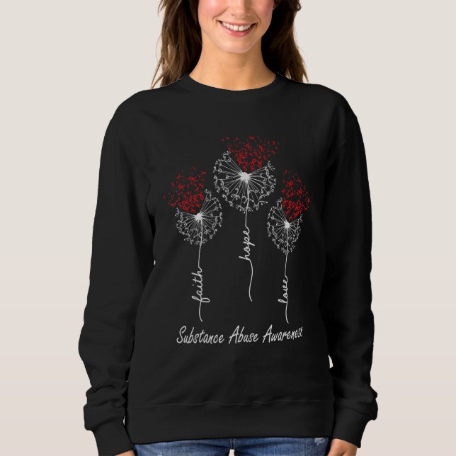 Faith Hope Love Substance Abuse Awareness T Shirt (Framsida)