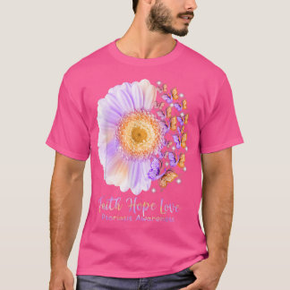 Faith Hope Love Sunflower Butterfly Psoriasis Awar T Shirt