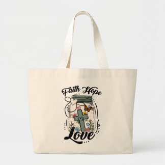 Faith, Hope, Love tote Jumbo Tygkasse