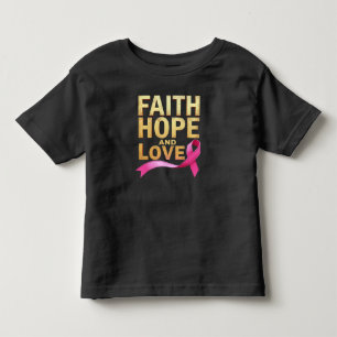 Faith, Hope och Kärlek Breast Cancer Awareness T Shirt