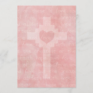 Faith Hope och Kärlek Christian 5 x 7 Bröllop Inbjudningar