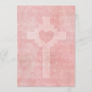 Faith Hope och Kärlek Christian 5 x 7 Bröllop Inbjudningar