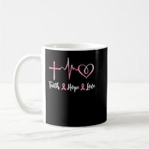 Faith Hope och Kärlek Christian Breast Cancer Awar Kaffemugg