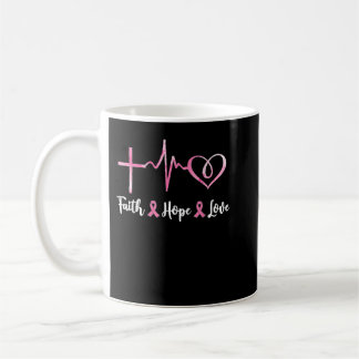 Faith Hope och Kärlek Christian Breast Cancer Awar Kaffemugg