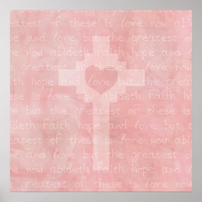 Faith Hope och Kärlek Christian Poster (Framsidan)