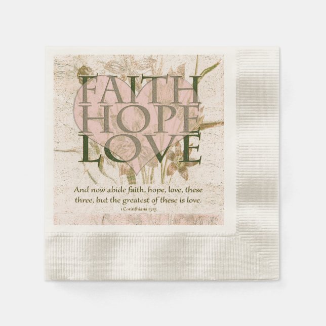 Faith, Hope och Kärlek Pappersservett (Framsidan)