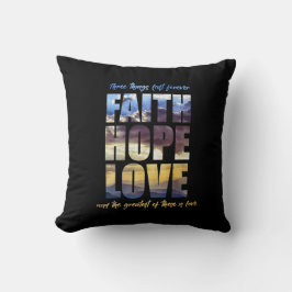 Faith, Hope och Kärlek Pillow Kudde