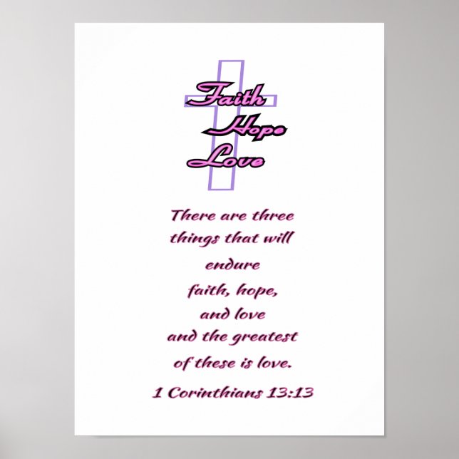 Faith Hope och Kärlek Poster (Framsidan)