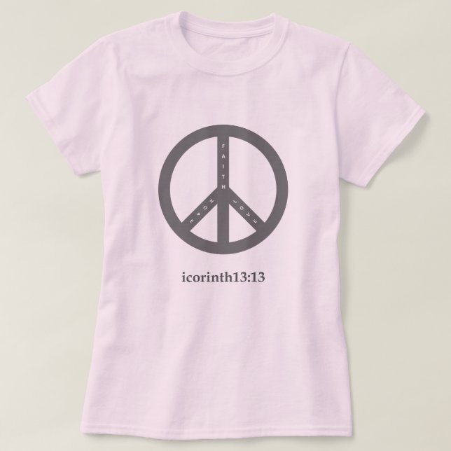 Faith, Hope och Kärlek T-Shirt (Rosa) (Design framsida)