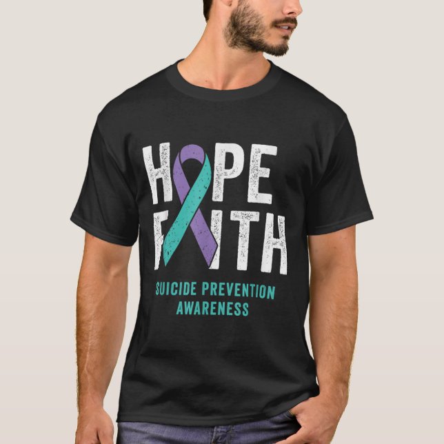 Faith Hope Suicide Prevention Awareness Lila and a T Shirt (Framsida)