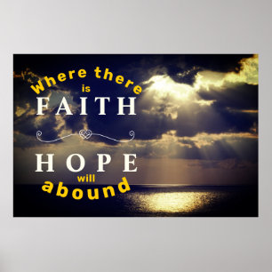 Faith & Hope Sunset Inspirational Wall Poster