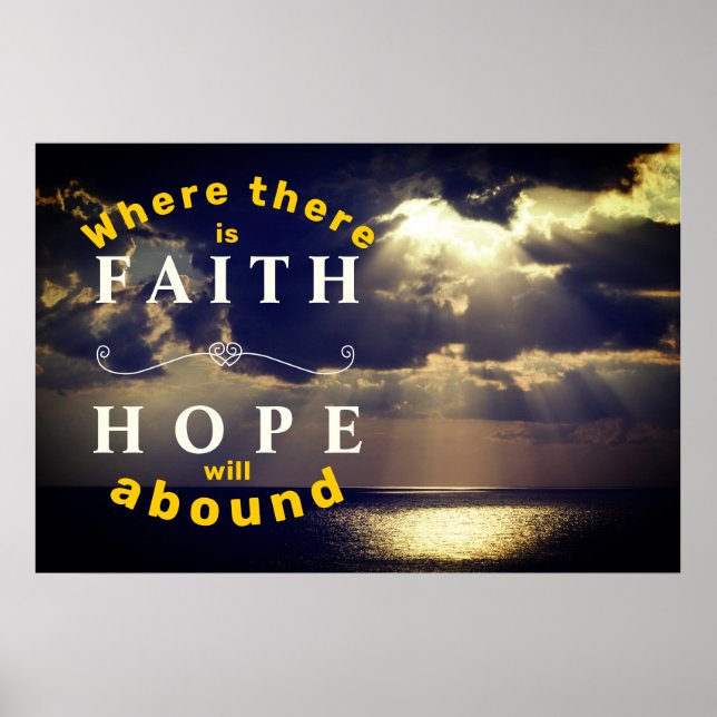 Faith & Hope Sunset Inspirational Wall Poster (Framsidan)