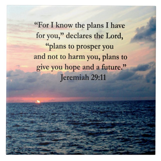 FAITH I JEREMIAH 29:11 SUNRISE VERSE KAKELPLATTA (Framsidan)