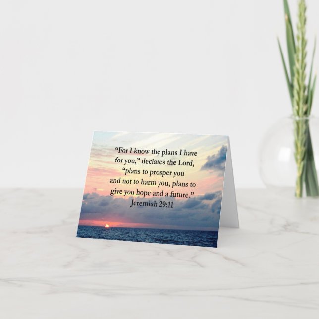 FAITH I JEREMIAH 29:11 SUNRISE VERSE KORT (Framsida)