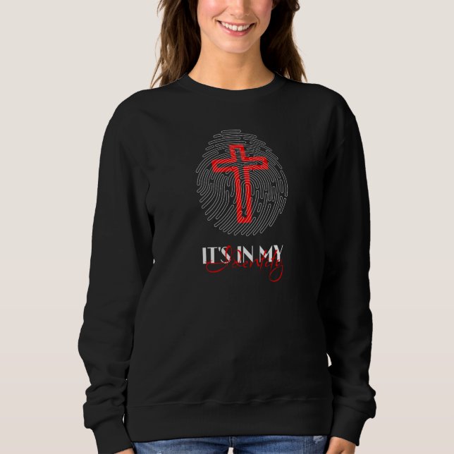 Faith Identity Cross Fingerprint Design T Shirt (Framsida)