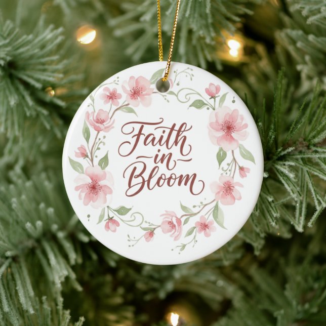 Faith in Bloom Blomsterornament Julgransprydnad Keramik (Träd)