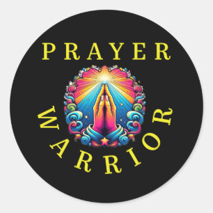 Faith in Färg, Prayer Warrior Runt Klistermärke