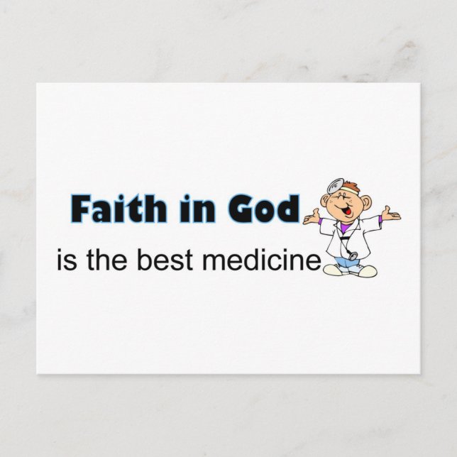Faith in God är den bästa medicinen mot doktor Vykort (Framsida)