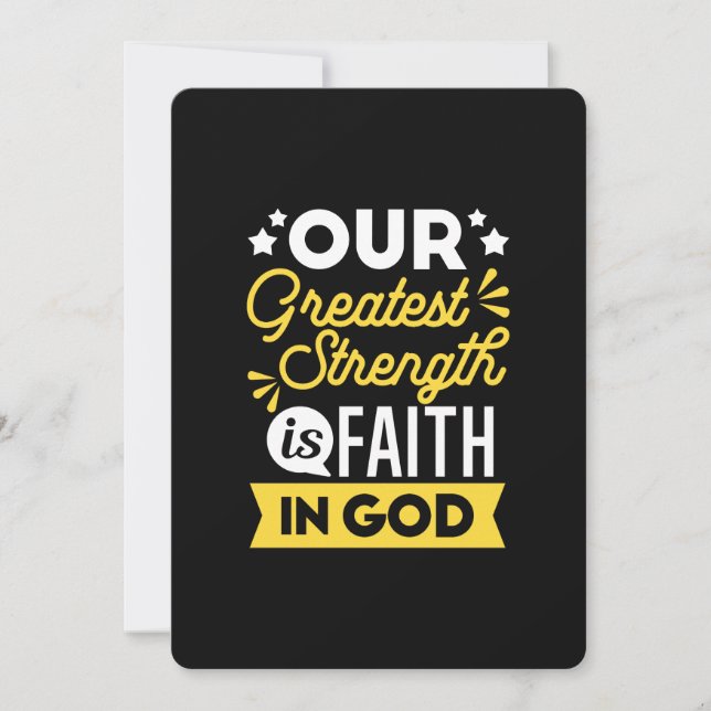 Faith in God – Our Greatest Strength Quote Julkort (Framsida)