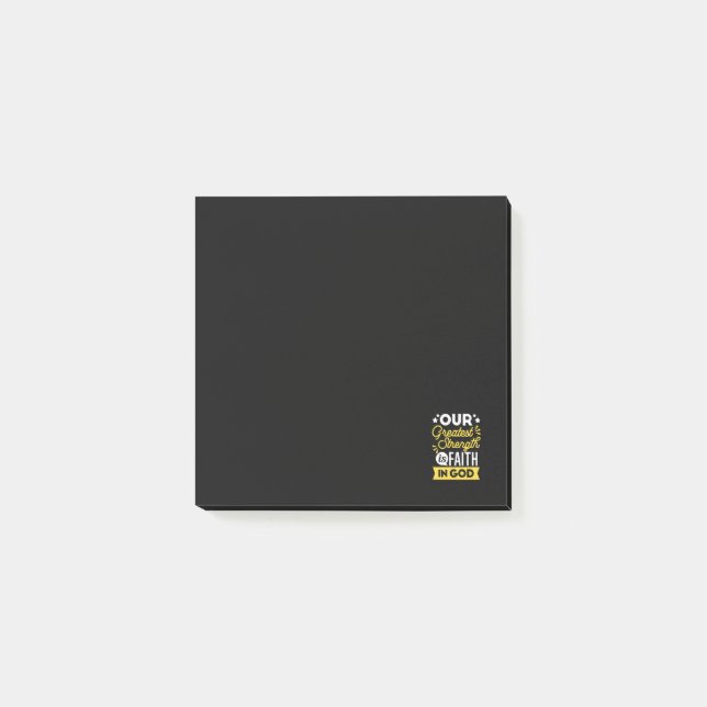 Faith in God – Our Greatest Strength Quote Post-it Block (Framsida)