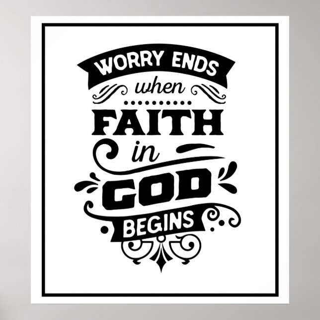 Faith in Gud Quote Poster (Framsidan)