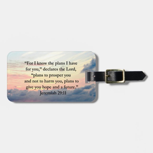 FAITH IN JEREMIAH 29:11 SUNRISE VERSE BAGAGEBRICKA (Horisontell Framsida)